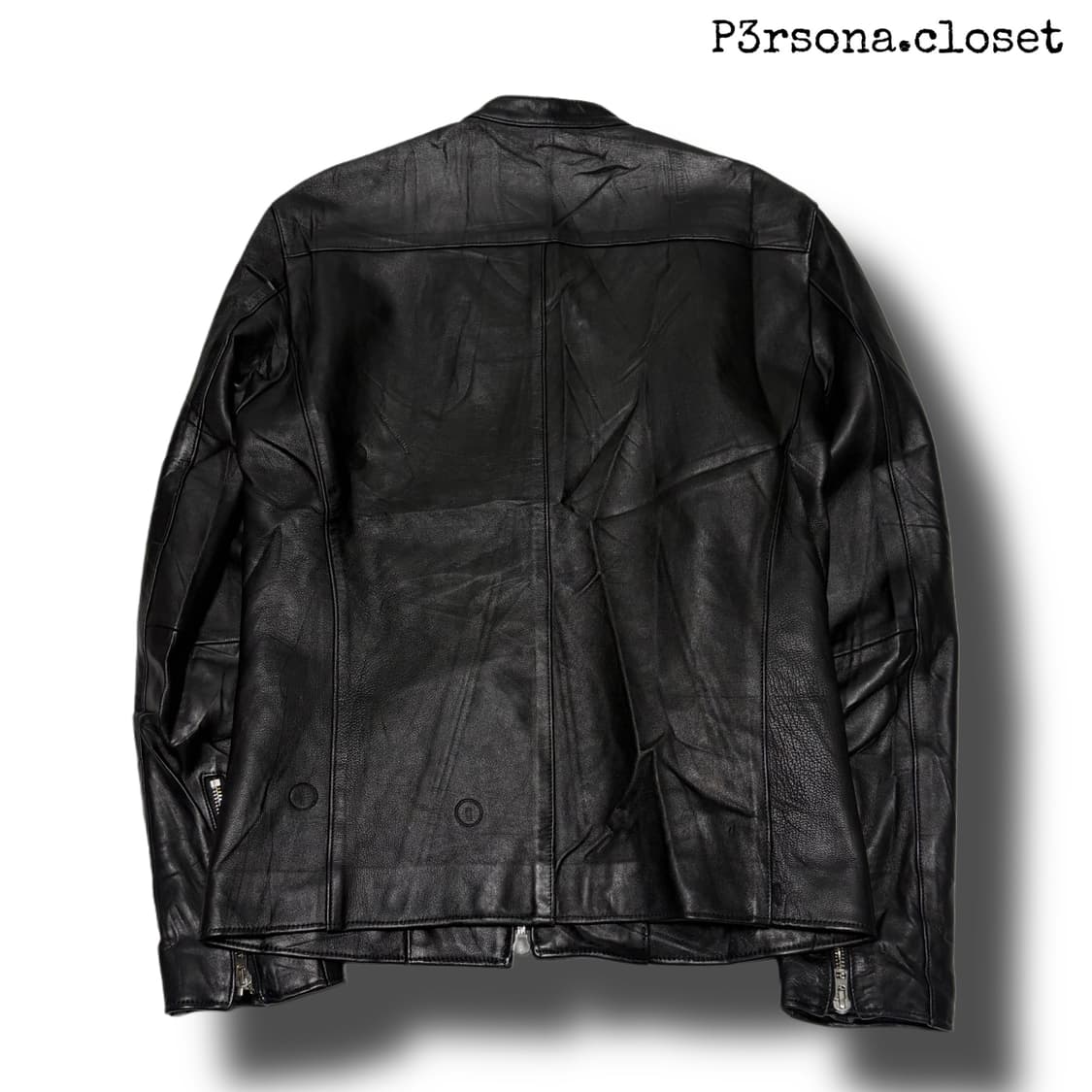 china collar leather jacket 상품이미지2