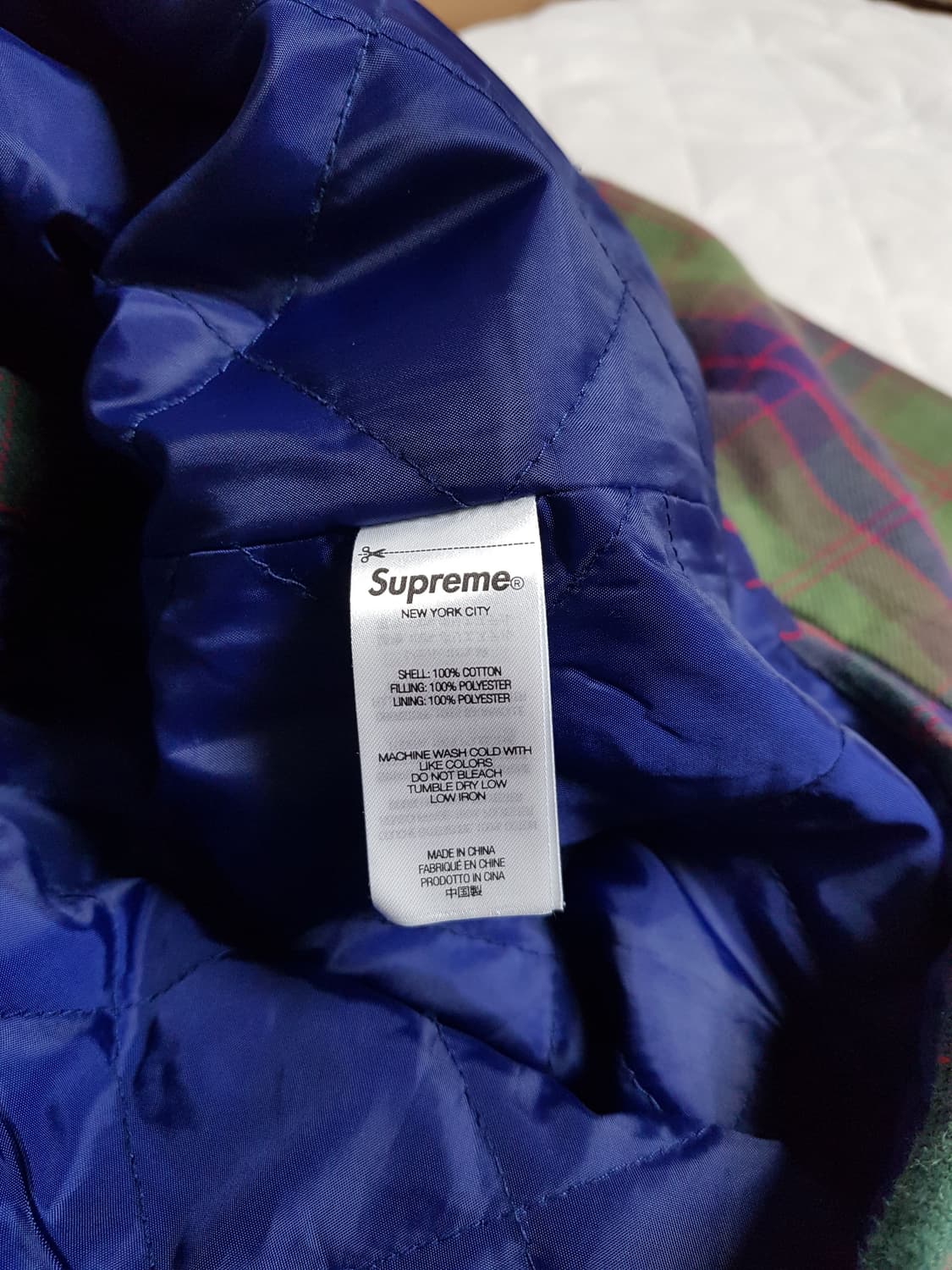 슈프림 퀼티드 플란넬 셔츠 자켓 그린 24SS 상품이미지7