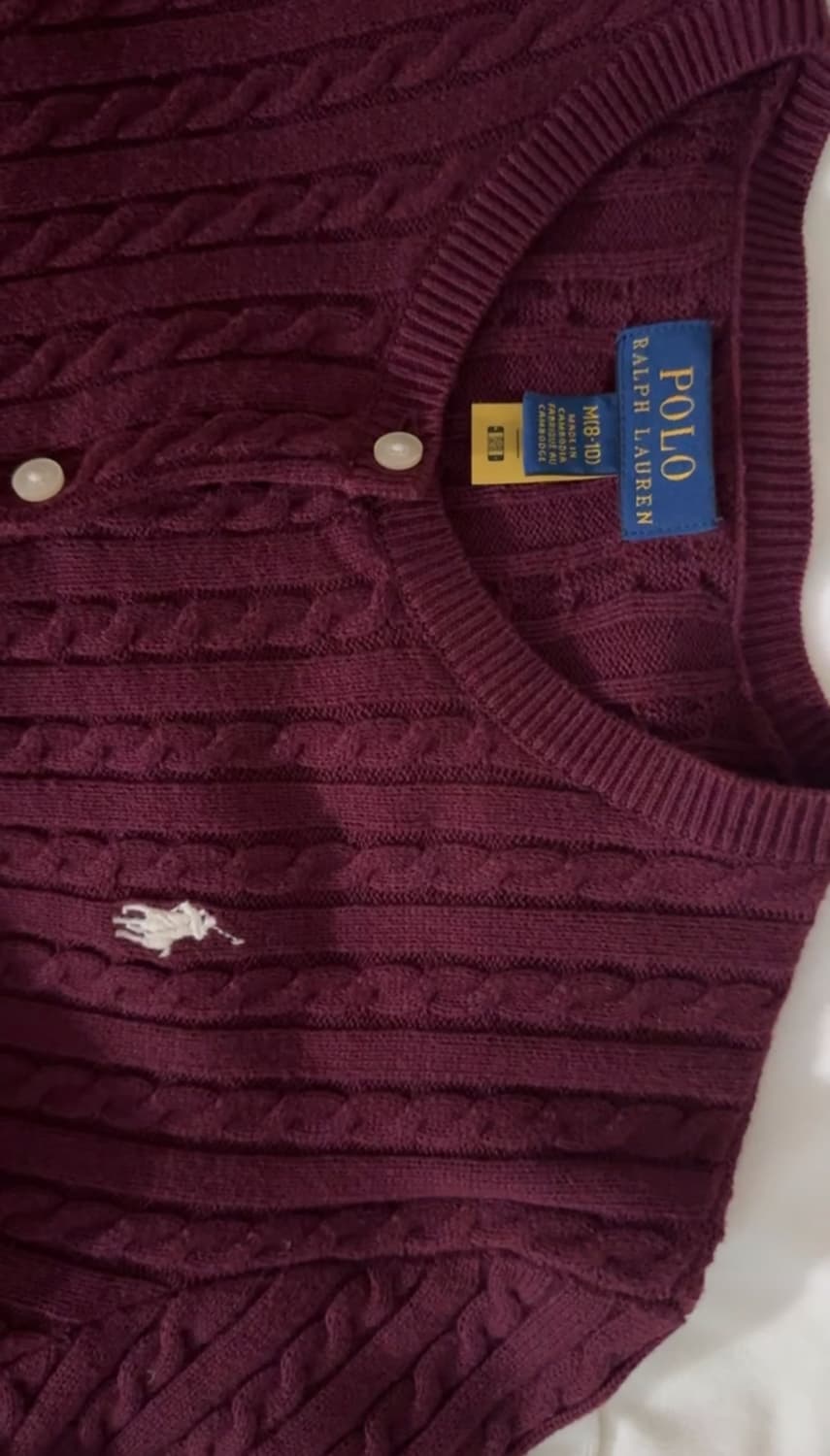 폴로 랄프로렌 버건디 가디건 상품이미지3