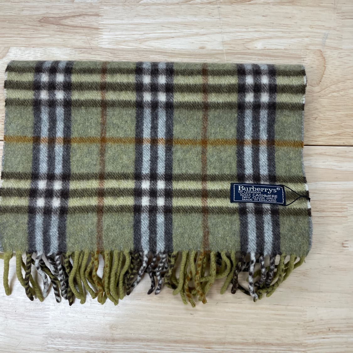 버버리 정품 캐시미어 머플러 그린 상품이미지2
