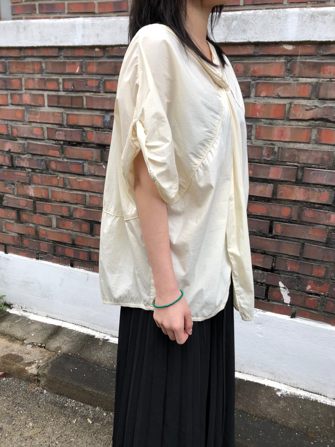 System Knot Cross Half Blouse 상품이미지3