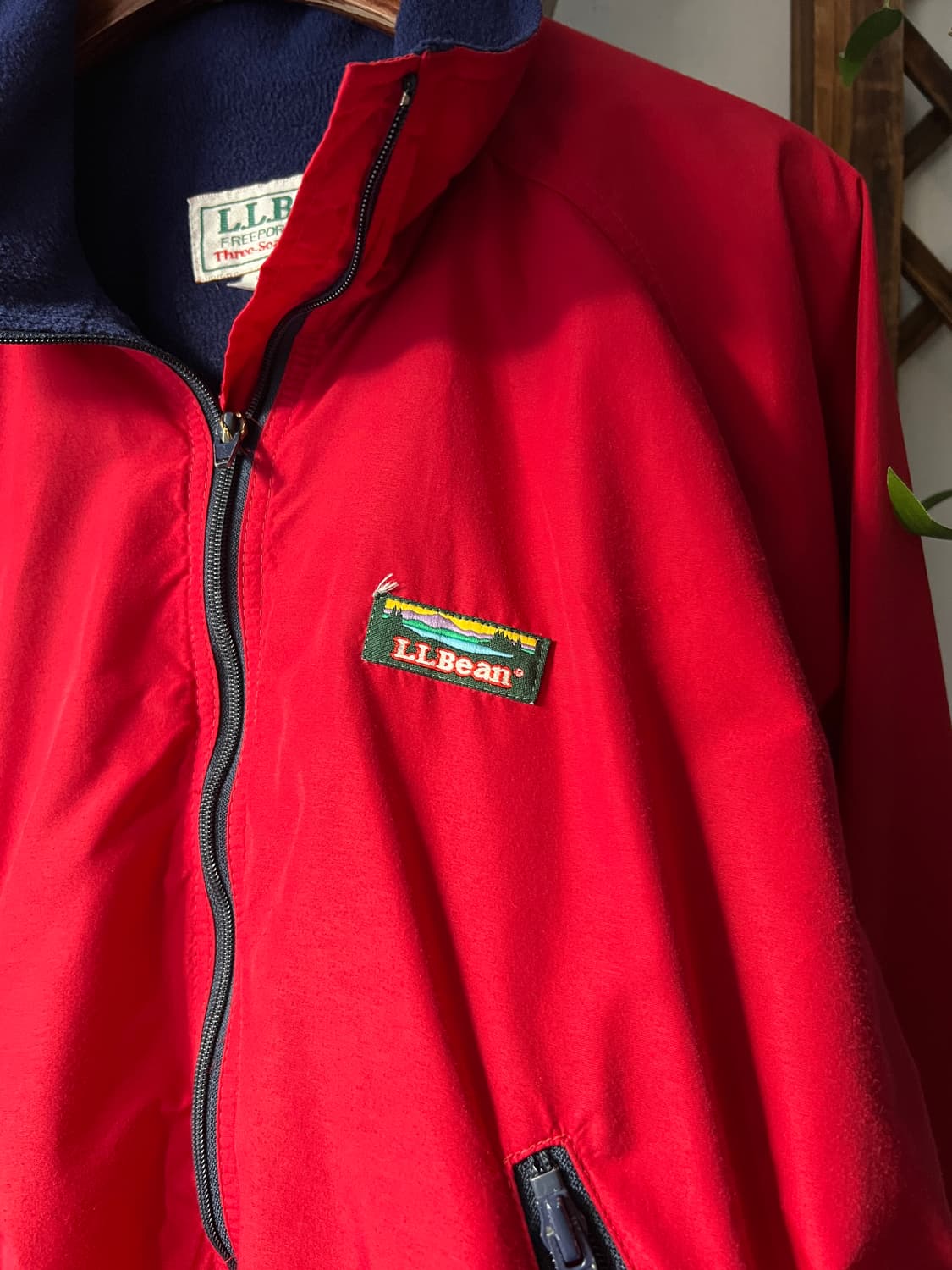 [M]80's 엘엘빈 Made in USA 플리스 라이닝 레드 웜업 자켓 상품이미지3