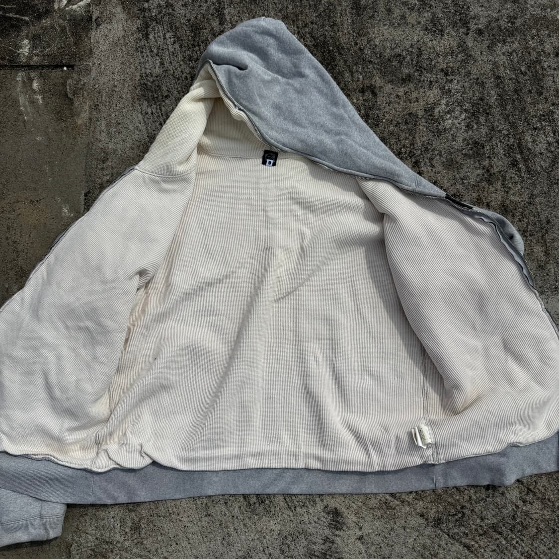 [XL] 00s Bape 베이프 Two-Face 써멀 후드집업 상품이미지4