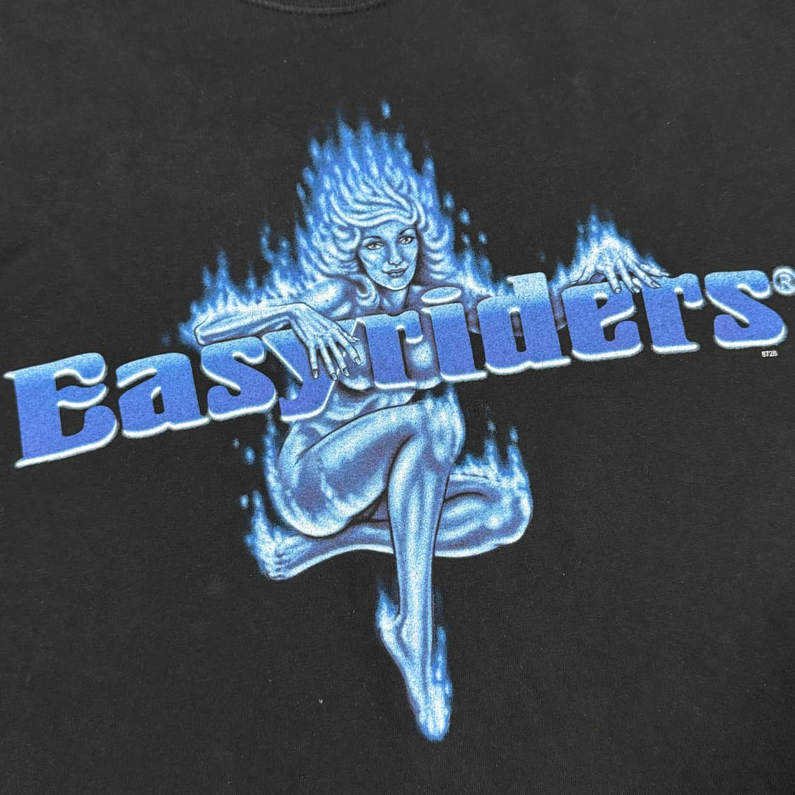 빈티지 90s Easyriders 바이커 블루 플레임 걸 롱슬리브 상품이미지3