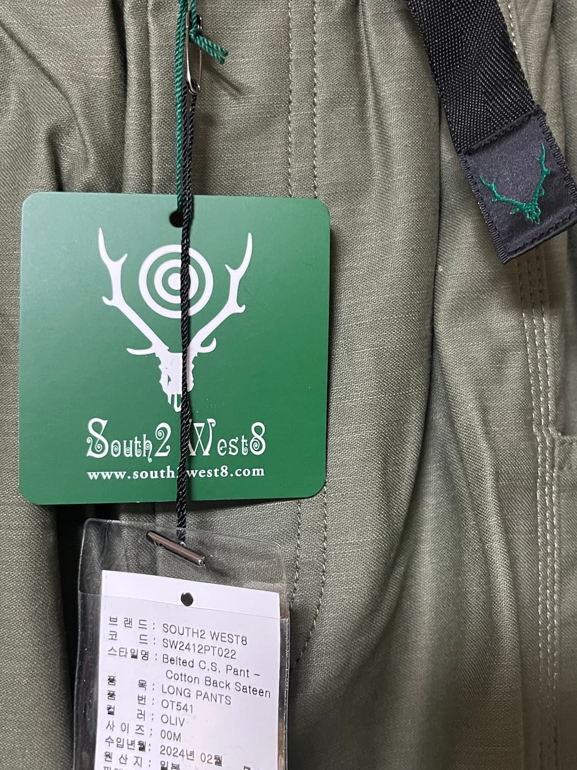 [M] 남이서팔 코티드 백사틴 카고팬츠 올리브 상품이미지3