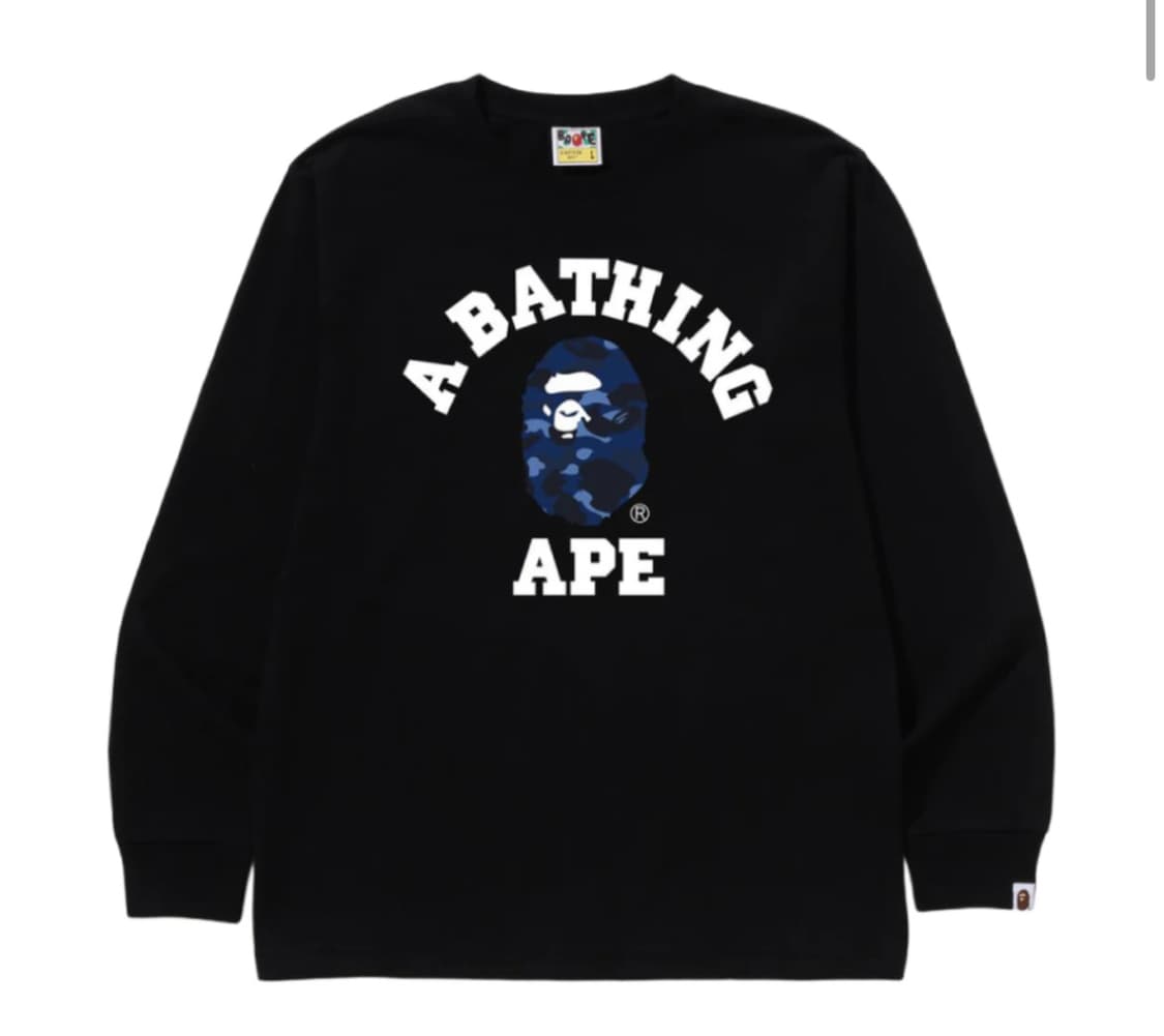 베이프 롱슬리브 네이비 상품이미지1