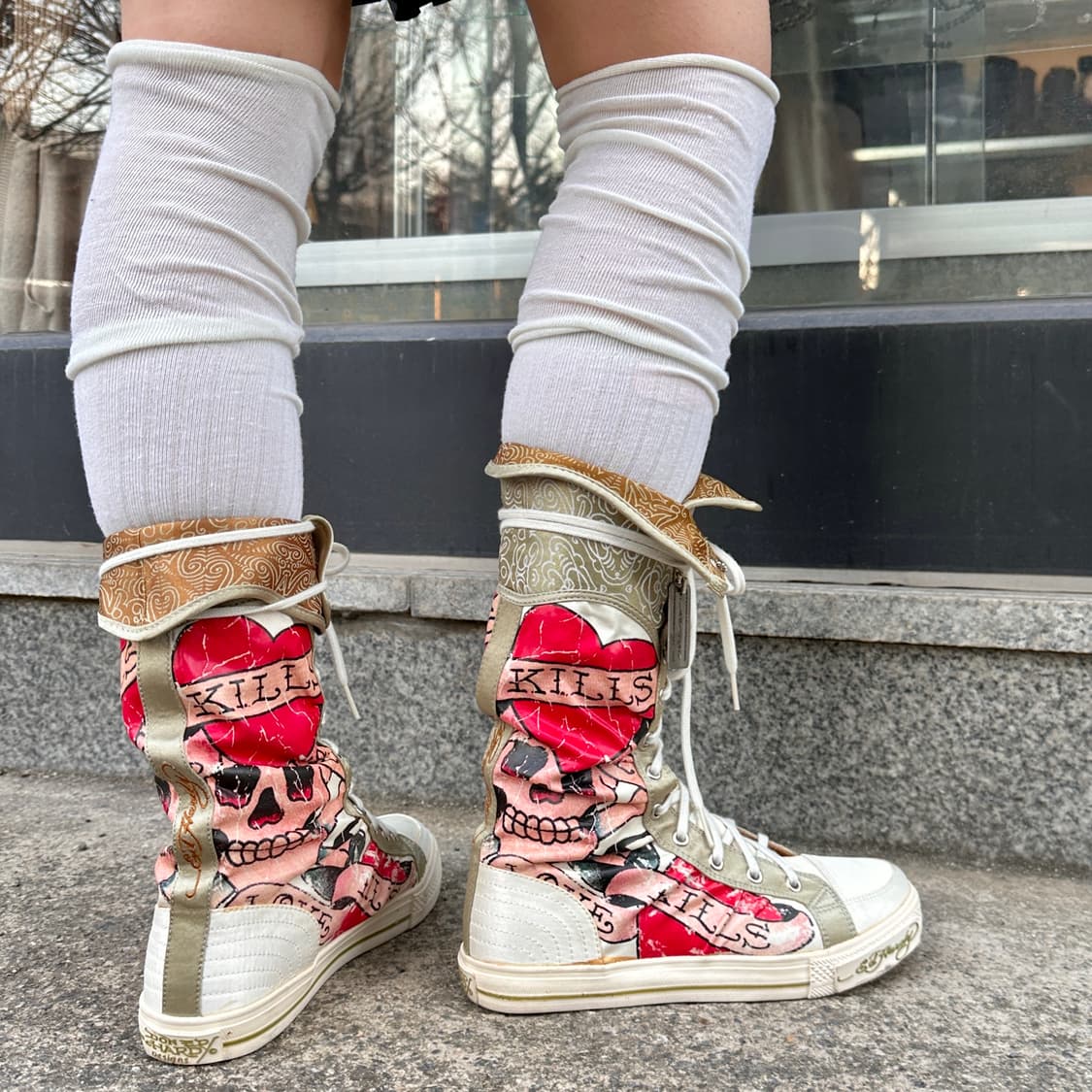 00s 데드스톡 새상품 에드하디 타투 스니커즈 부츠 상품이미지10