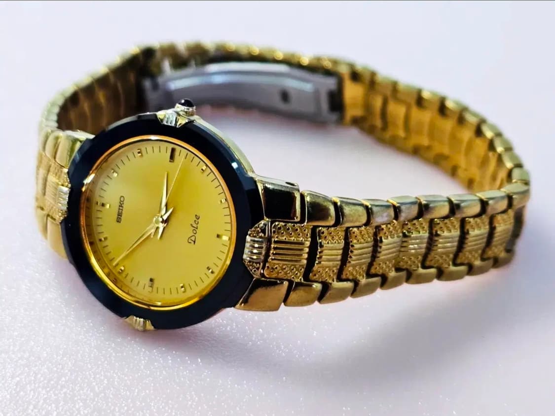 세이코 돌체(Seiko Dolce) 고급 금장 세라믹 드레스 워치 상품이미지3