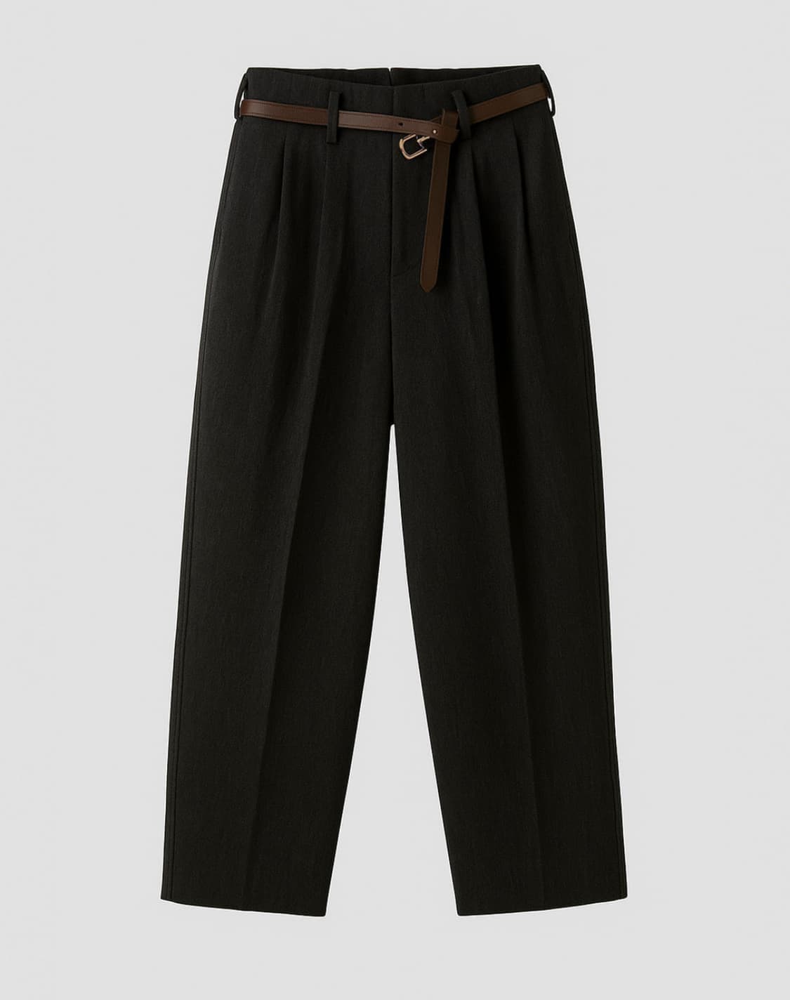 [새상품] 25FW 렉토 퀸시 울 벨티드 벨트 팬츠 블랙 상품이미지1