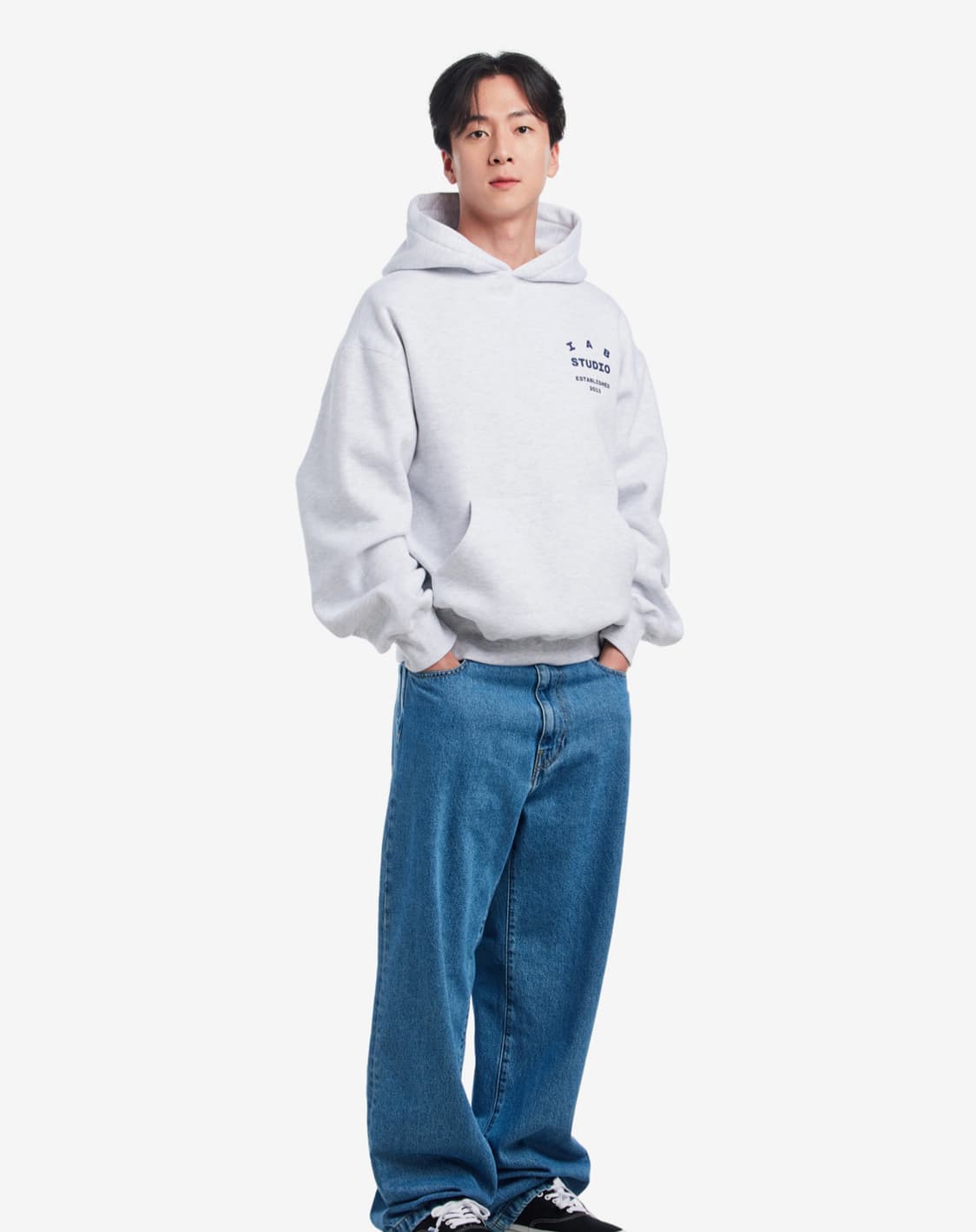 [XL] 아이앱 스튜디오 25 후드 라이트 그레이 네이비 상품이미지4