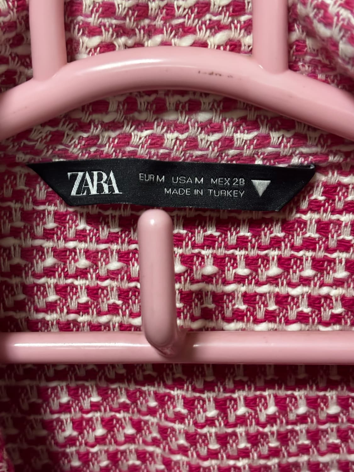 자라 핑크 트위드 크롭 자켓 상품이미지4