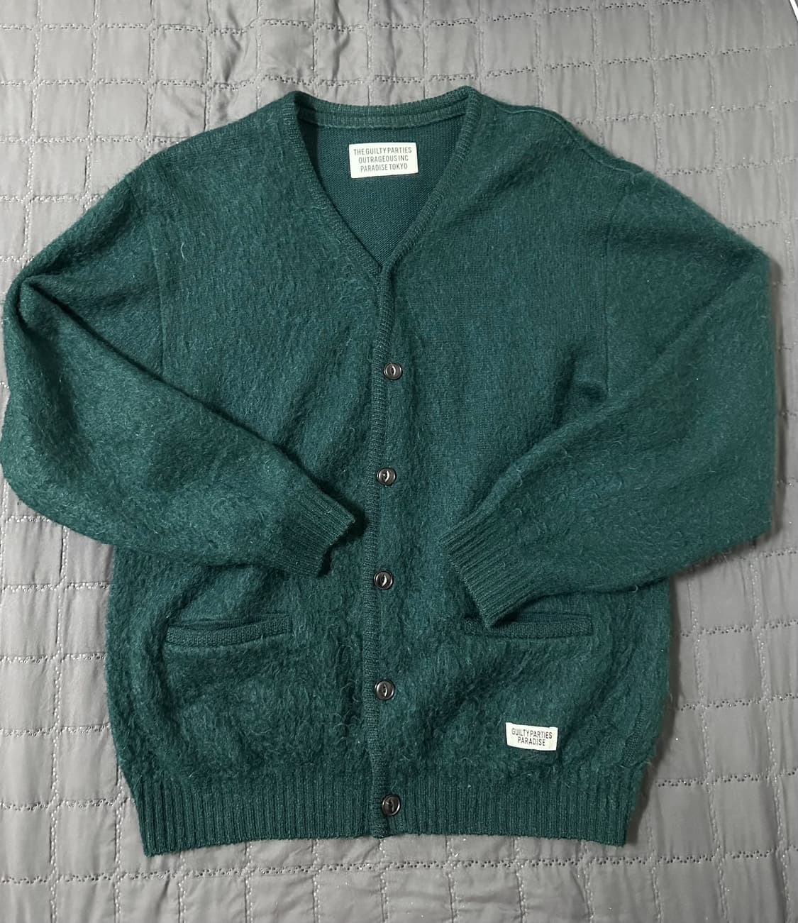 와코마리아 모헤어 가디건 딥그린 상품이미지2