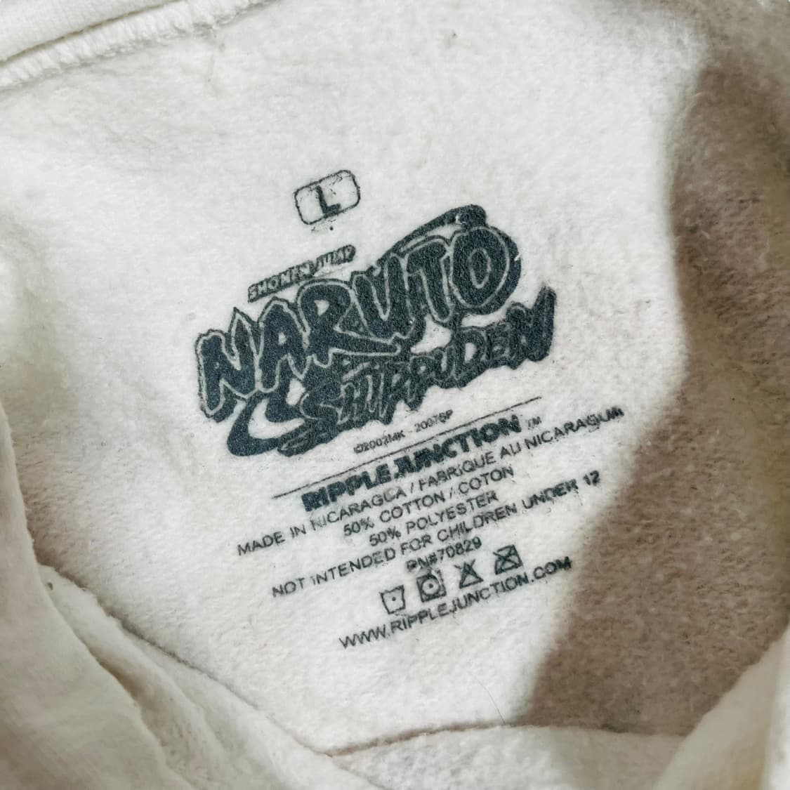 나루토 질풍전 구미 모드 빈티지 화이트 후디 상품이미지6