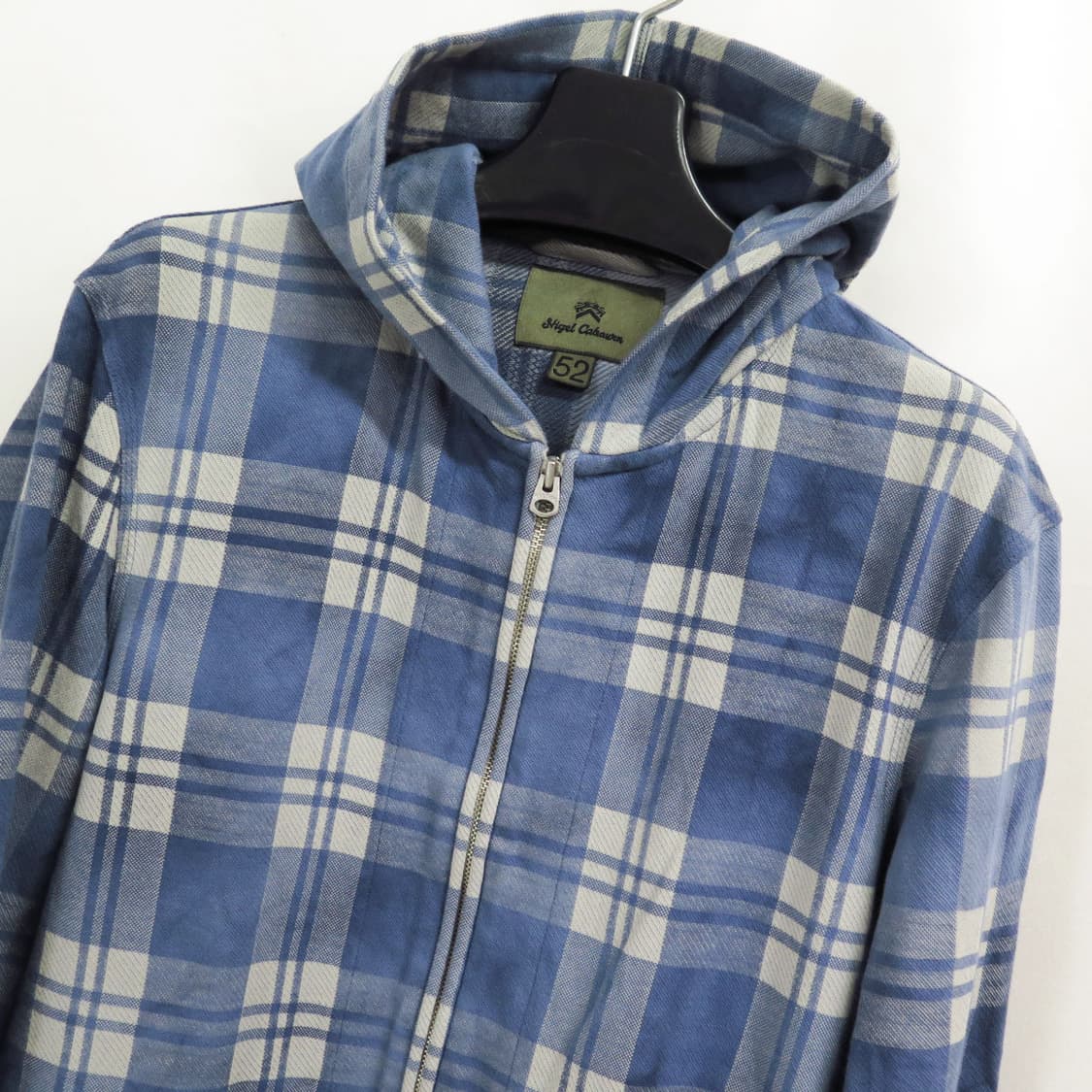 [52] 나이젤카본 페이드 인디고 체크 후드 집업 자켓 상품이미지3