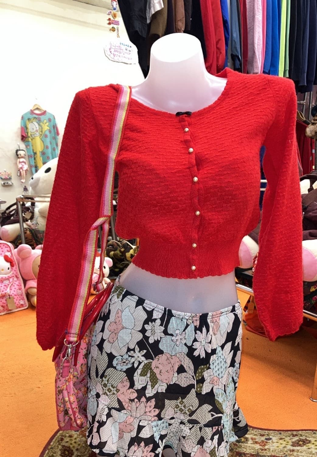 어스뮤직 리본 포인트 가디건 상품이미지1