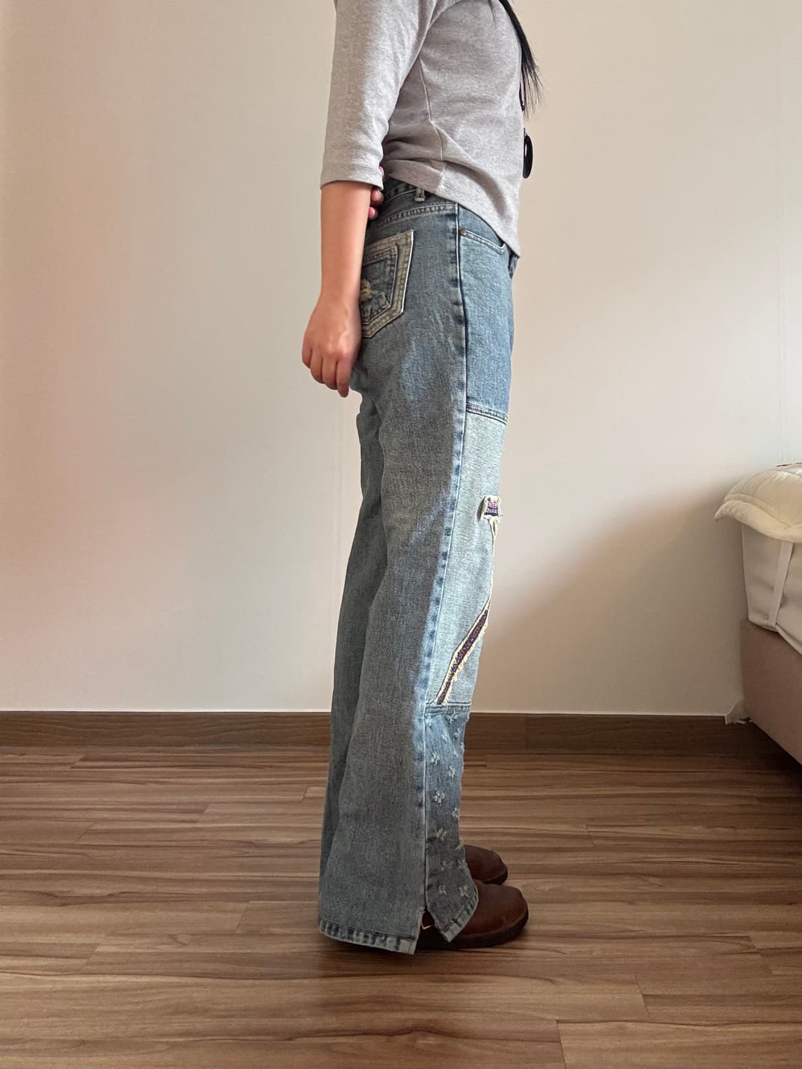 데님 자수 부츠컷 팬츠 상품이미지6