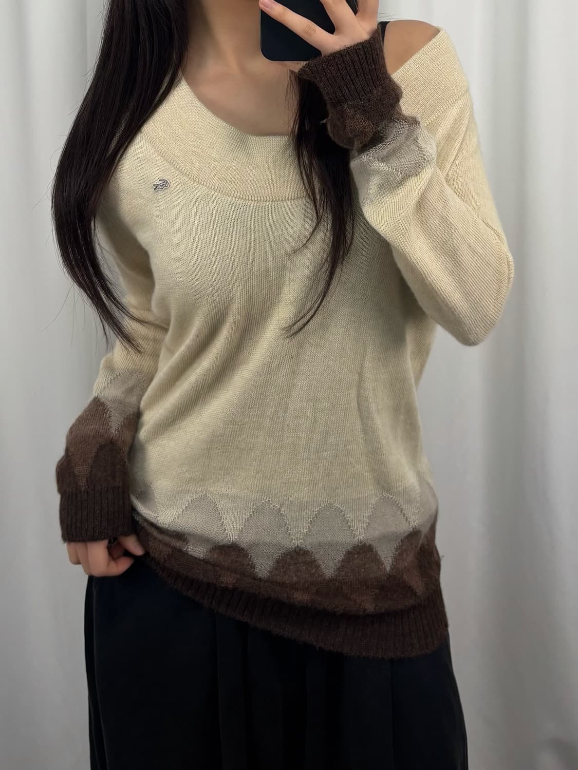 라코스테 베이지 그라데이션 니트 상품이미지3