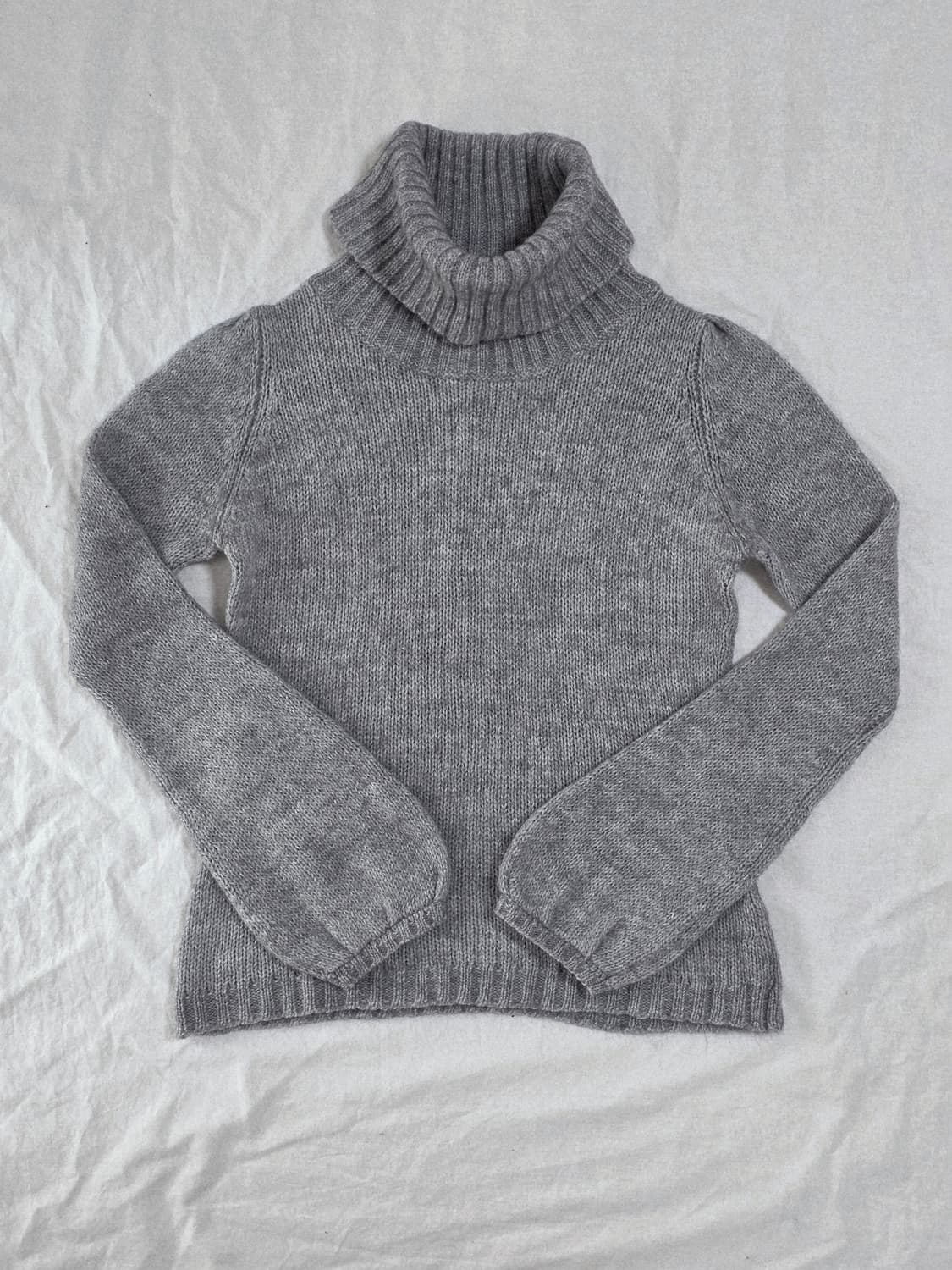 모리걸 긱시크 터틀넥 퍼프 소매 니트 일본빈티지 상품이미지2