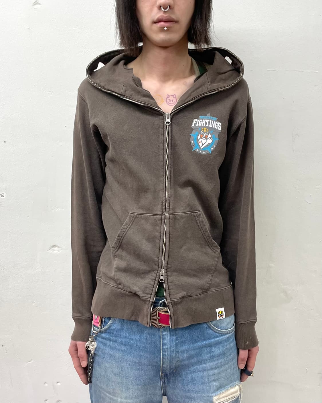 Champion Earphones Red Brown Hooded Zip 상품이미지2