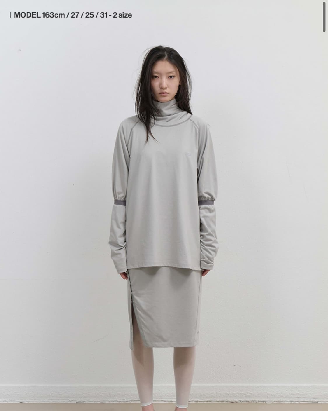 오호스 Mesh Band Puff Sleeve / mint grey 상품이미지3