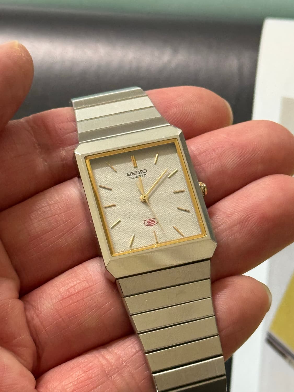 70s Seiko 5 tank quartz rare 상품이미지3