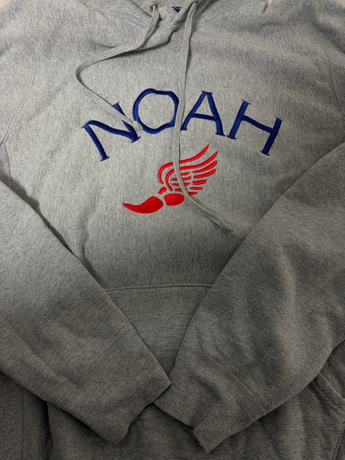 [L] noah 노아 윙풋 로고 후드 그레이 상품이미지2