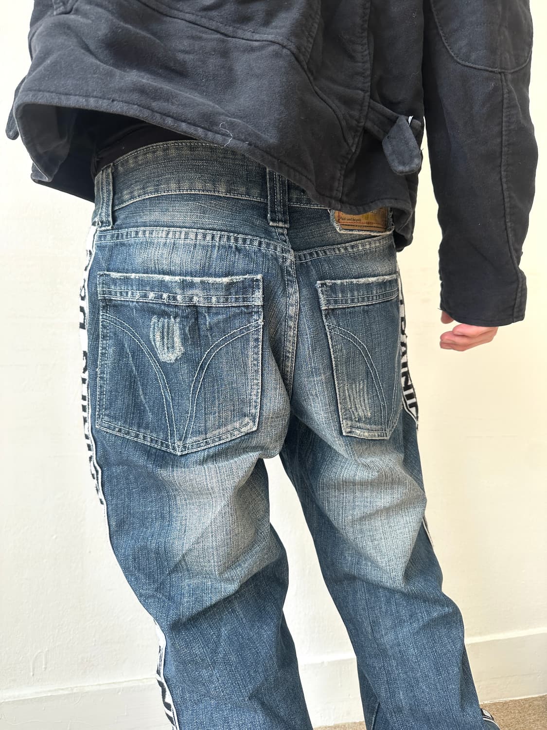 돌체앤가바나 2000s 사이드라인 로고 와이드 데님진 상품이미지4