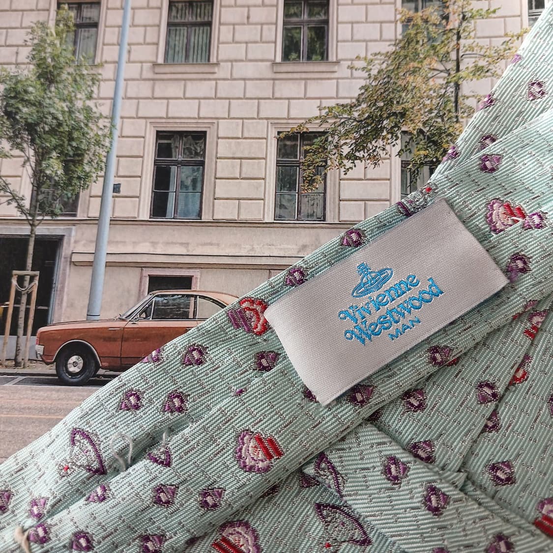 비비안웨스트우드 실크 민트 패턴 넥타이 8.8cm A~B등급 A19481 상품이미지6