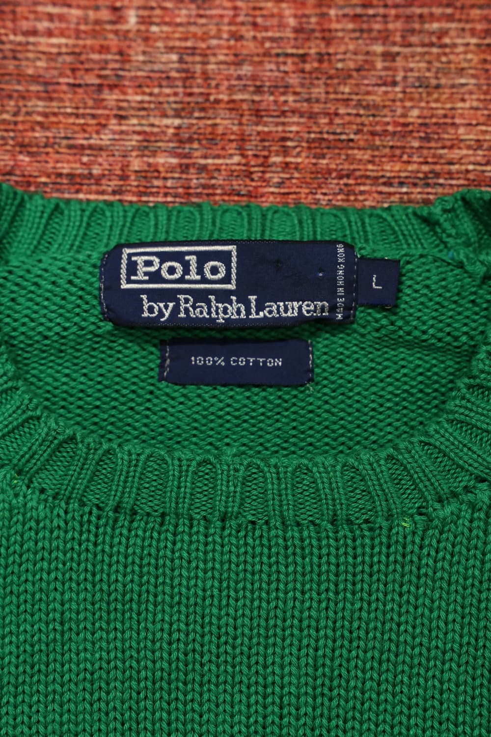 90s 빈티지 폴로 코튼 니트 그린 판매 상품이미지7