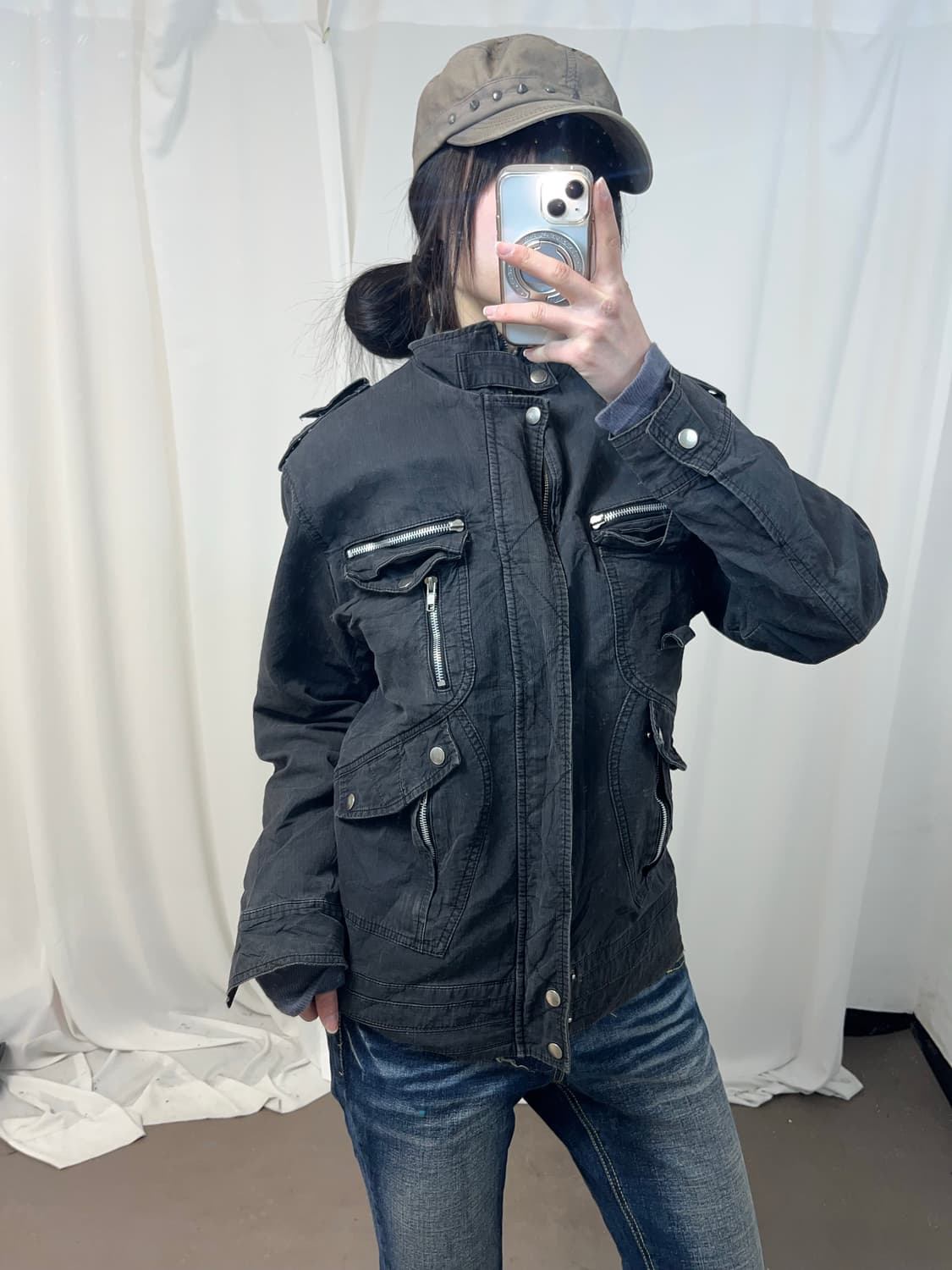 Y2K 차콜 유틸리티 자켓 상품이미지8