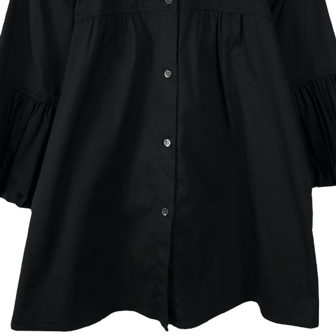 [띠어리] 벌룬 슬리브 버튼업 셔츠 블라우스 블랙 M19895 상품이미지5