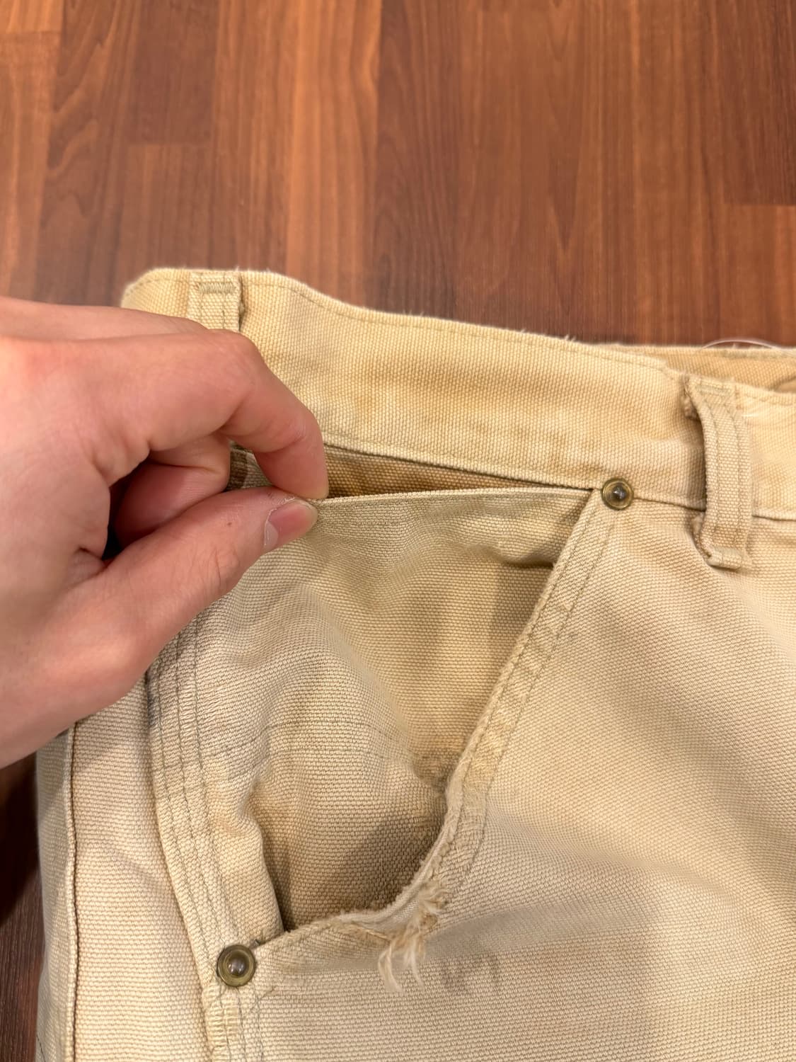 90s Carhartt 칼하트 덕 캔버스 더블니 카펜터 워크팬츠 (31) 상품이미지10