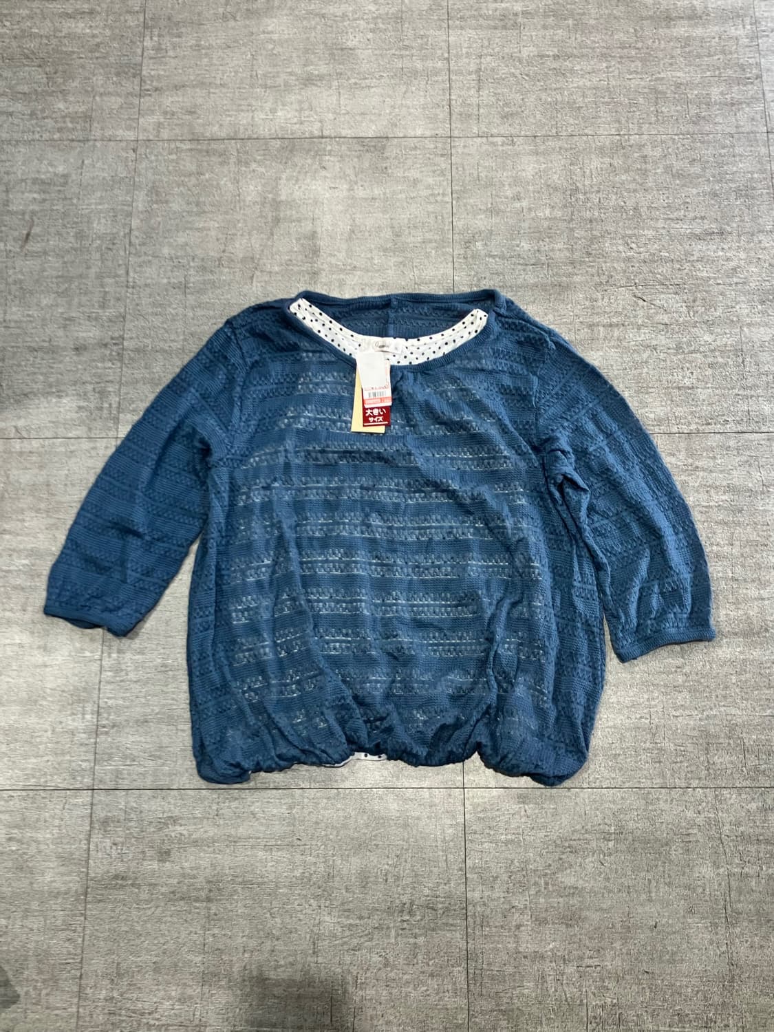 일본빈티지 Yaniel 하구미모리걸 할메카지 레이어드 도트니트스웨터 상품이미지1