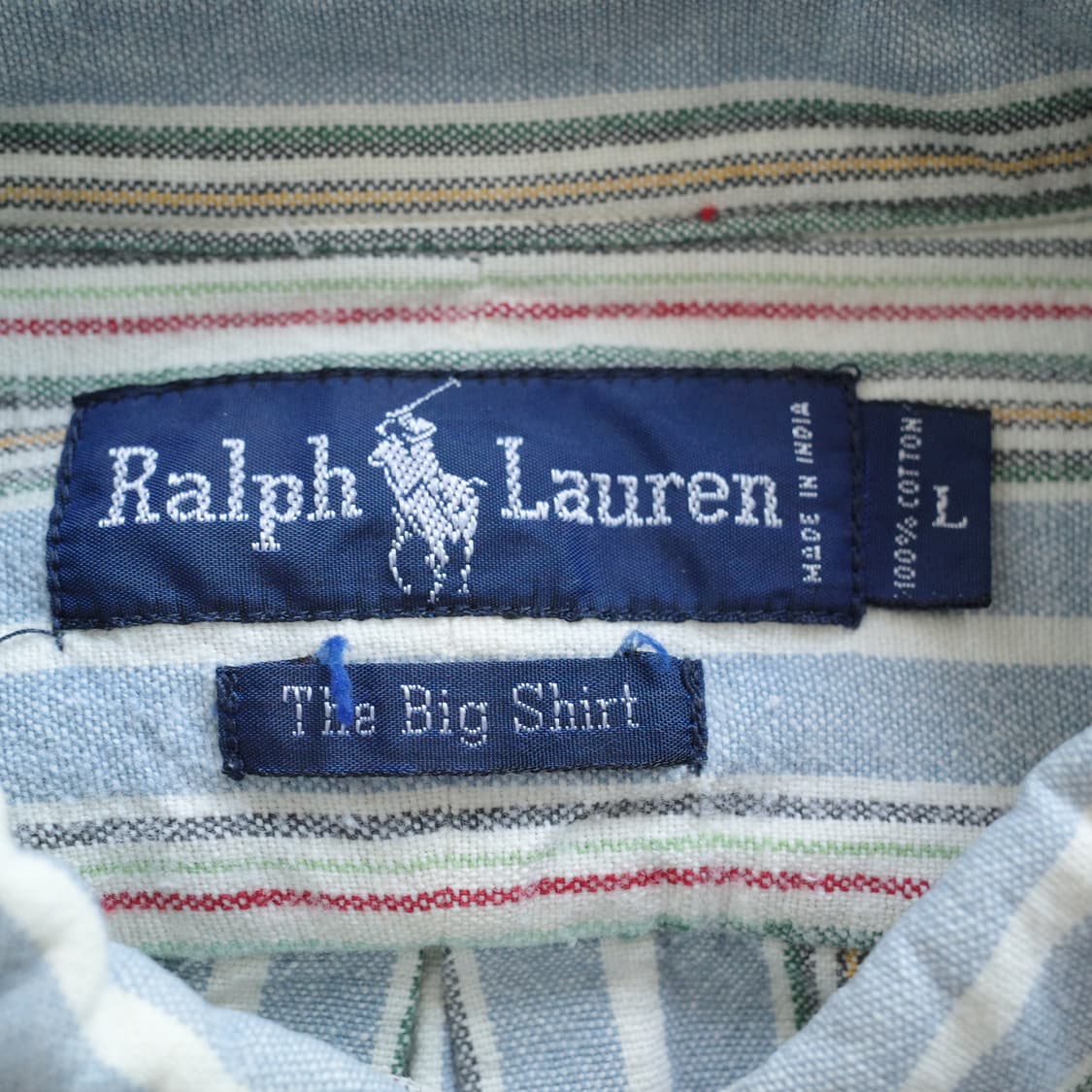 90s 폴로 랄프로렌 빅셔츠 스트라이프 옥스포드 셔츠 (L) 상품이미지5