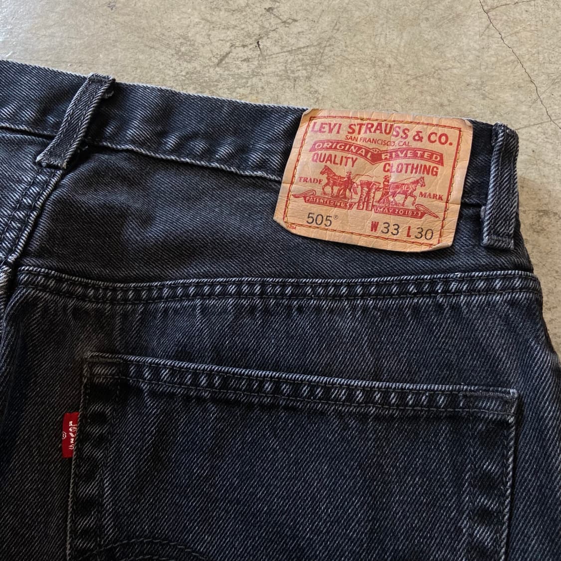 (32)00s 빈티지 리바이스 505 블랙진 핸드워크 상품이미지4