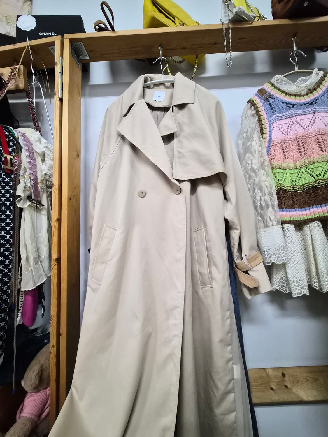 Ameri 쉬폰프릴 프리미엄 트렌치코트 상품이미지5