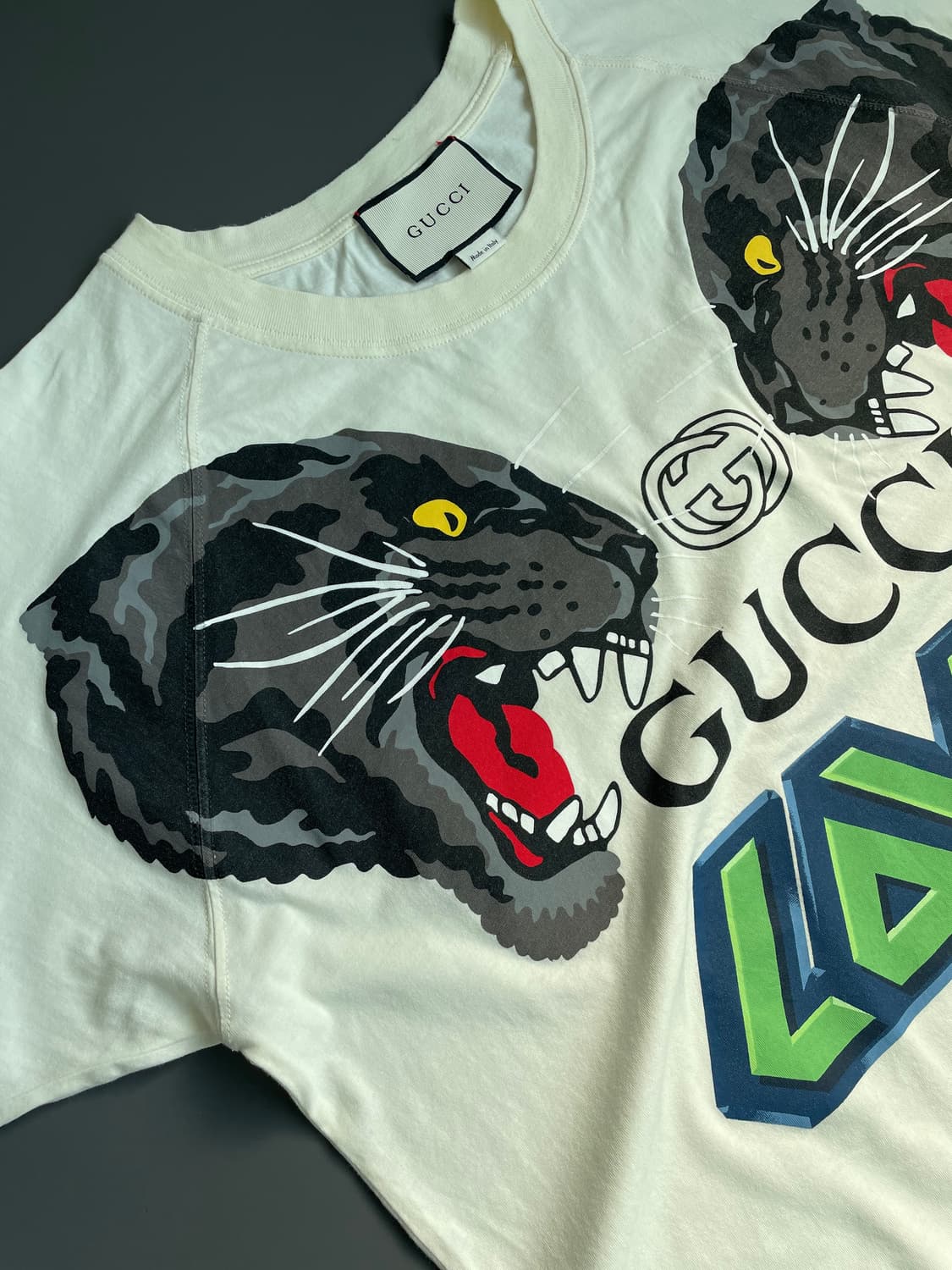 [S] GUCCI 구찌 LOVED 타이거 반팔 티셔츠 오버핏 상품이미지5