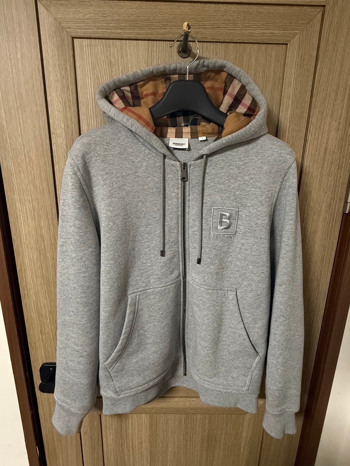 버버리 B로고 후드집업 그레이 L 상품이미지1