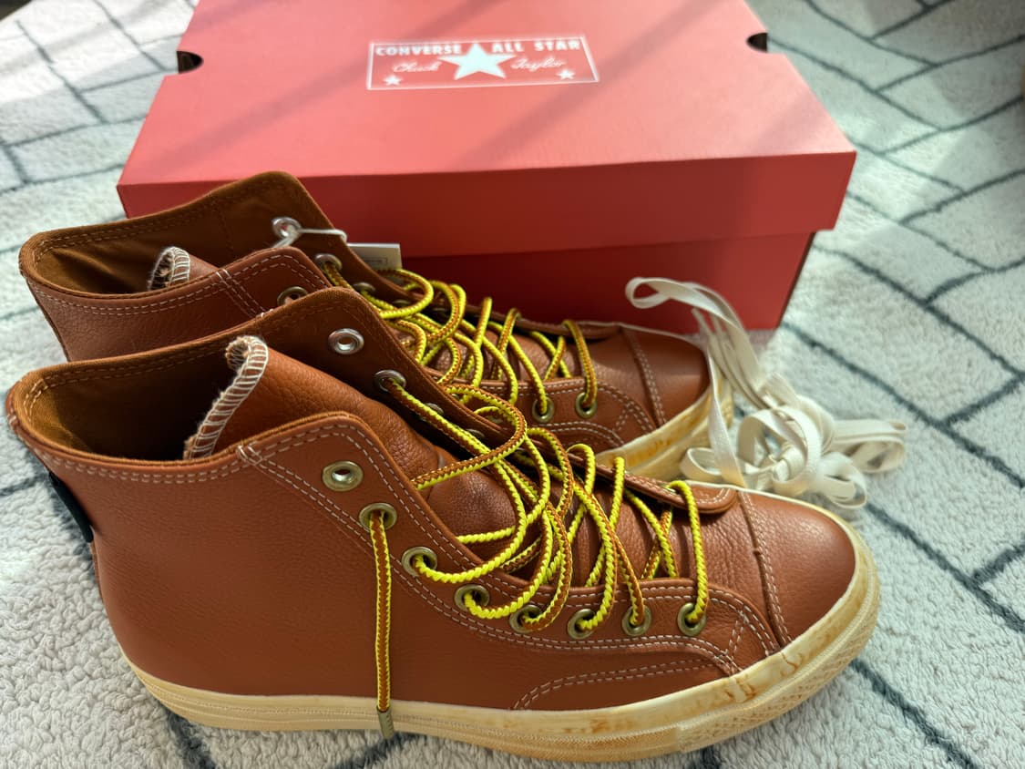 컨버스 척70 빈티지 레더 하이 상품이미지2