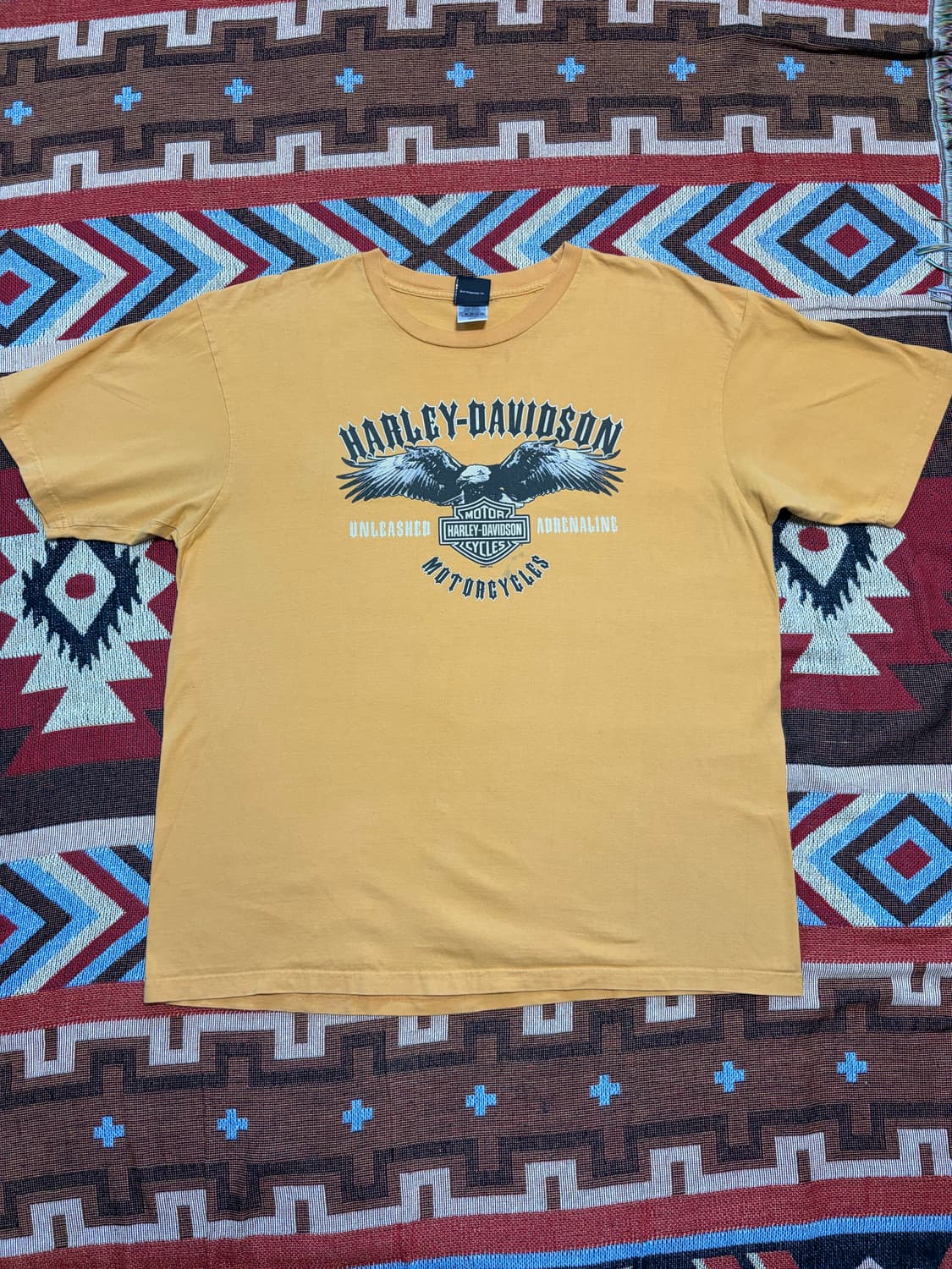 2XL) 할리데이비슨 MADE IN USA 2007 반팔 티셔츠 노랑 상품이미지1