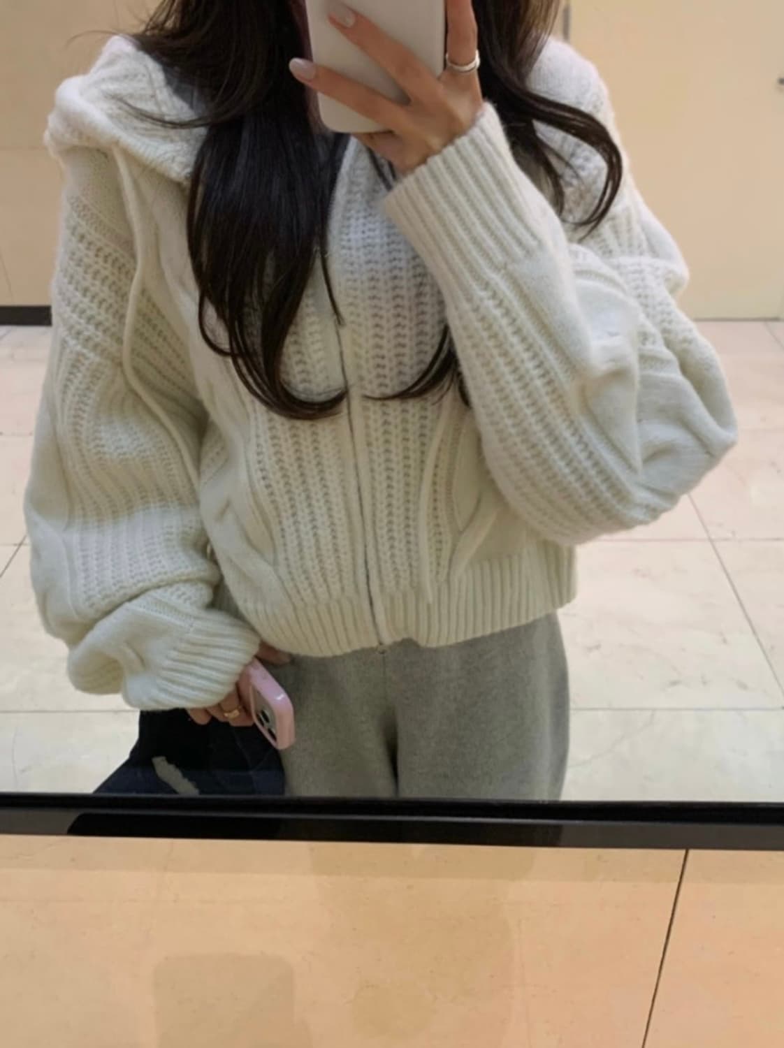 (새상품)베르니마켓 레이지 니트 후디 상품이미지4