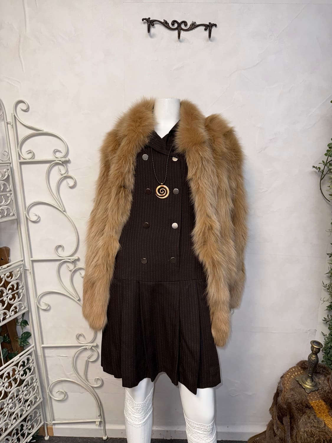SAGA FOX mixed beige fox fur jacket 상품이미지5
