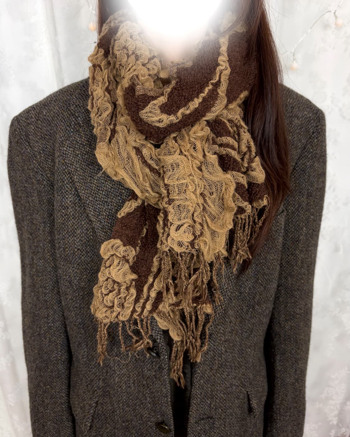 Textured ruffle knit muffler 상품이미지6