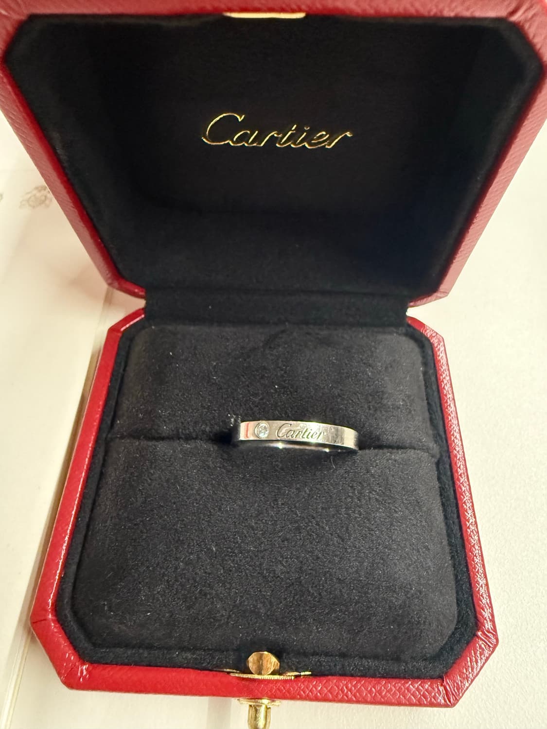 까르띠에 플레티넘 웨딩밴드 1p 다이아 링 상품이미지2