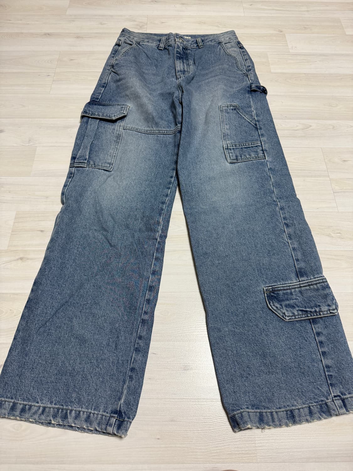 인스턴트펑크 스티치 카고 데님 팬츠 블루 상품이미지9