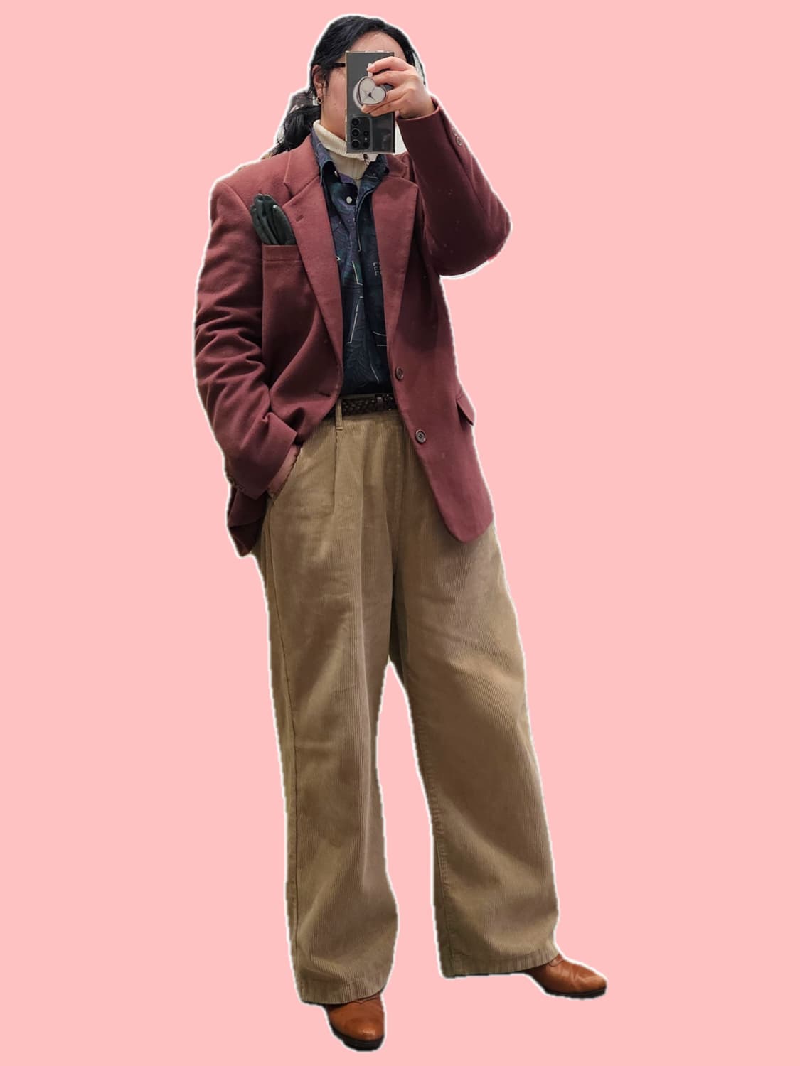 Colours by Alexander Julian 와인 캐시울 자켓 상품이미지2