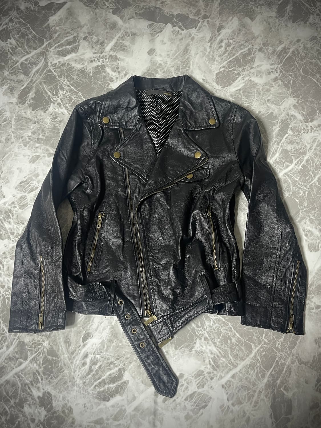 leather rider dot jackt 상품이미지1