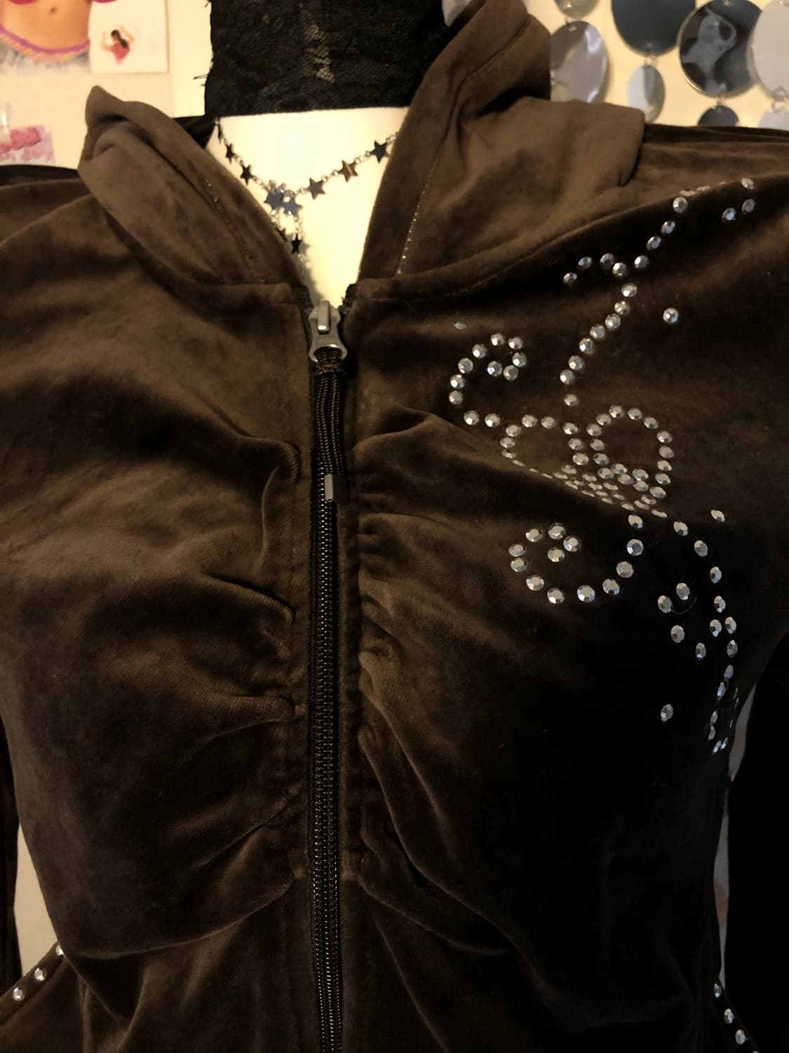  brown velvet cubic hoodie 상품이미지4