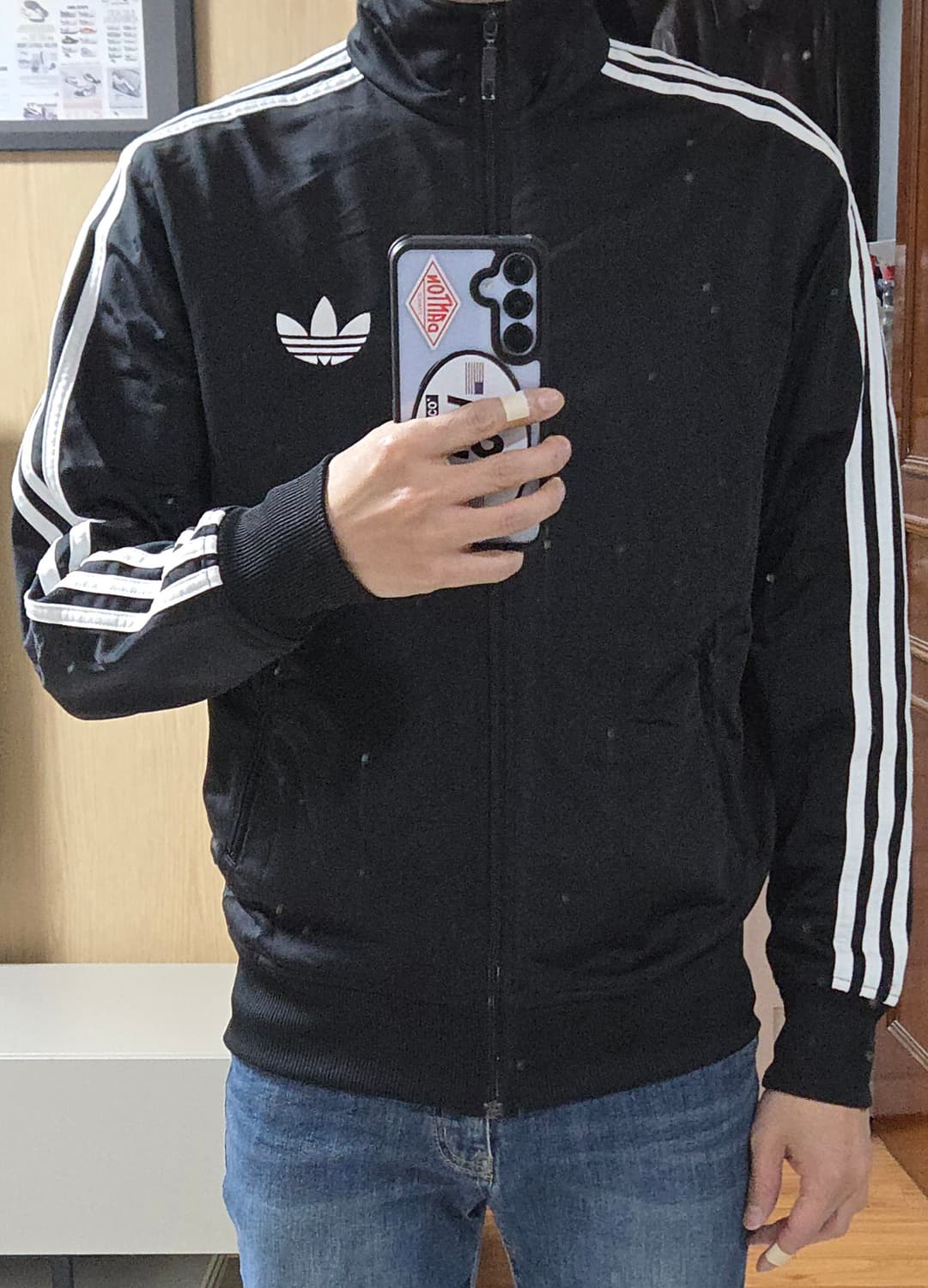 (착샷) 아디다스 파이어버드 져지 트랙탑 블랙  상품이미지8