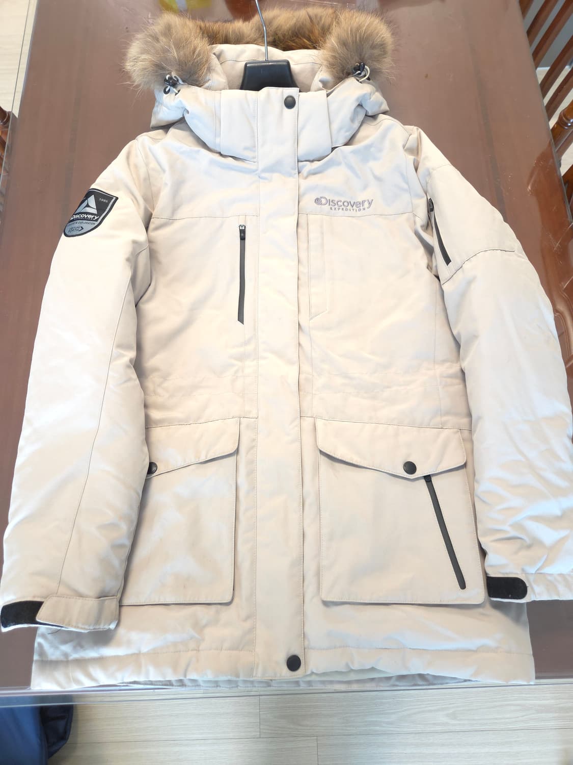 디스커버리 아이보리 패딩 점퍼 95 상품이미지1